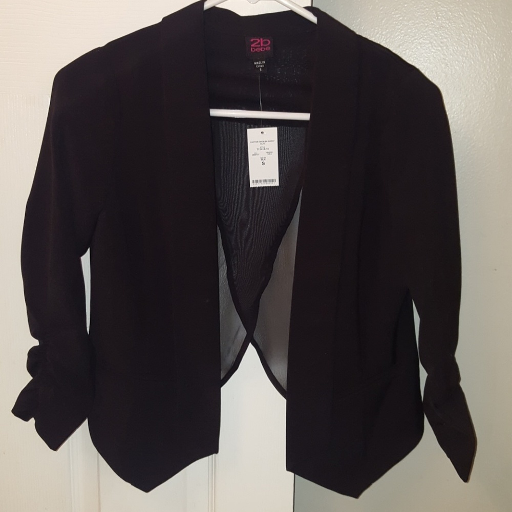 Chiffon open back blazer